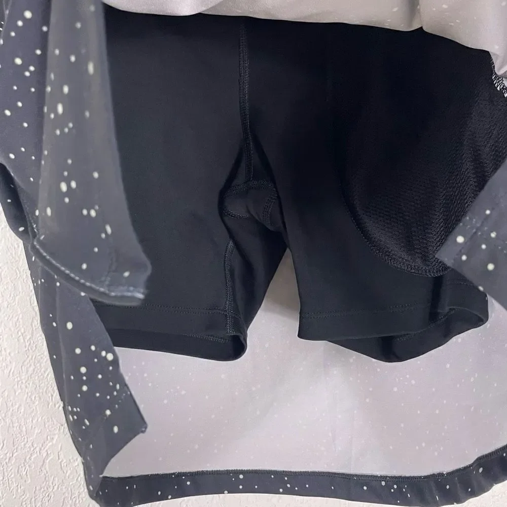 Nike‎ Dri-Fit Black with White Dot Print Golf Skort Size Small